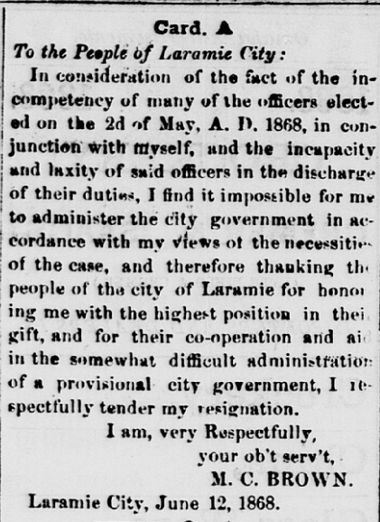 The Frontier Index, June 16, 1868